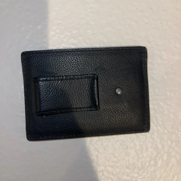 Coach Pebbled Black Leather Card Holder - Picture 2 of 3